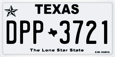 TX license plate DPP3721