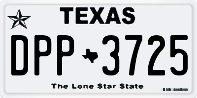 TX license plate DPP3725