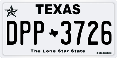 TX license plate DPP3726