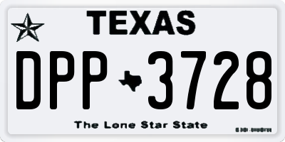 TX license plate DPP3728