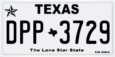 TX license plate DPP3729