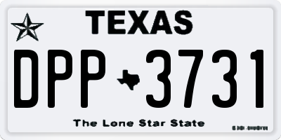 TX license plate DPP3731