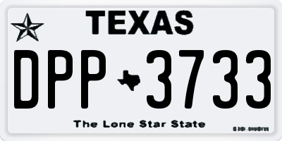 TX license plate DPP3733