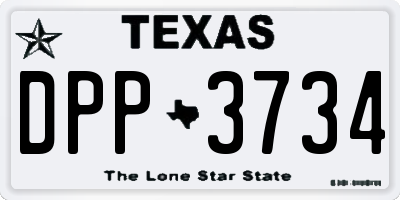 TX license plate DPP3734