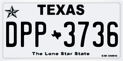 TX license plate DPP3736