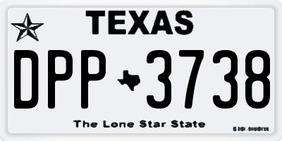 TX license plate DPP3738