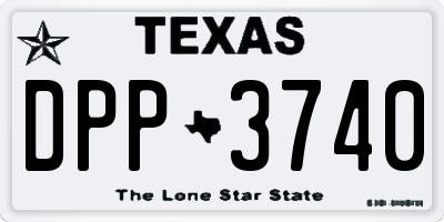 TX license plate DPP3740