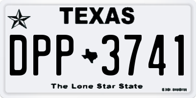 TX license plate DPP3741