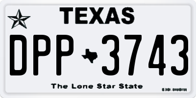 TX license plate DPP3743