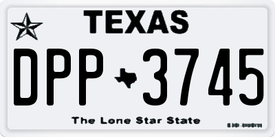 TX license plate DPP3745