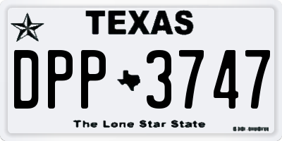 TX license plate DPP3747