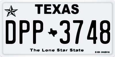 TX license plate DPP3748