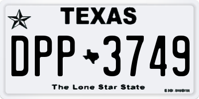 TX license plate DPP3749