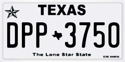 TX license plate DPP3750