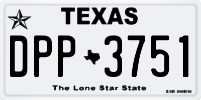 TX license plate DPP3751