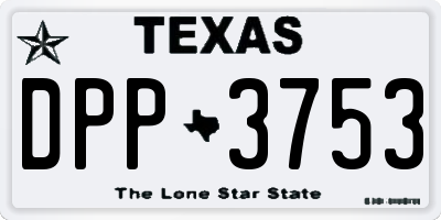 TX license plate DPP3753