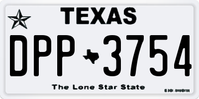 TX license plate DPP3754