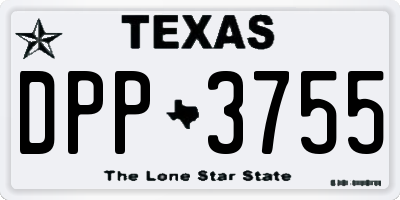 TX license plate DPP3755