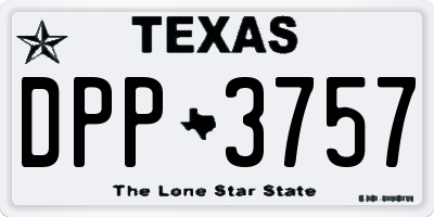 TX license plate DPP3757