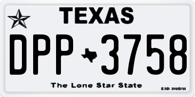 TX license plate DPP3758