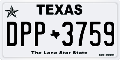 TX license plate DPP3759