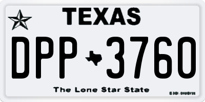 TX license plate DPP3760