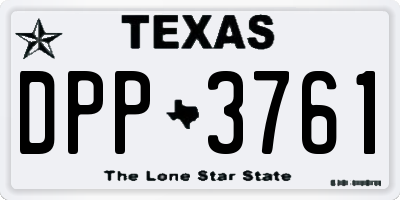 TX license plate DPP3761