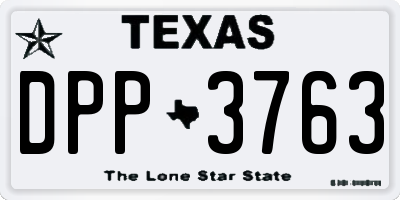 TX license plate DPP3763