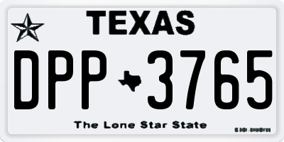 TX license plate DPP3765