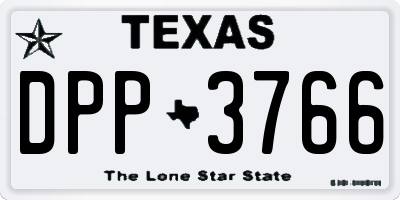 TX license plate DPP3766