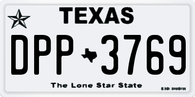 TX license plate DPP3769