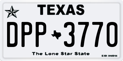 TX license plate DPP3770