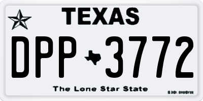 TX license plate DPP3772