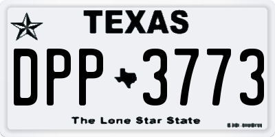 TX license plate DPP3773