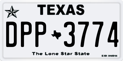 TX license plate DPP3774