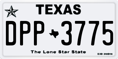 TX license plate DPP3775