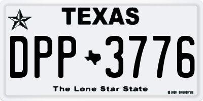 TX license plate DPP3776