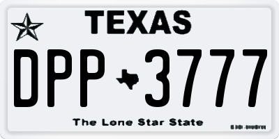 TX license plate DPP3777