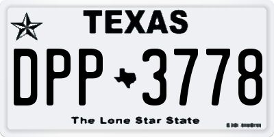 TX license plate DPP3778