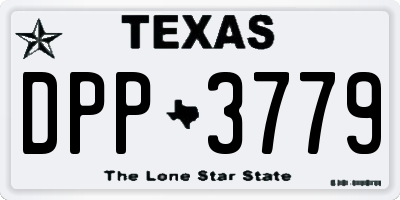 TX license plate DPP3779