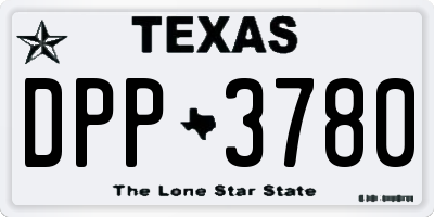 TX license plate DPP3780