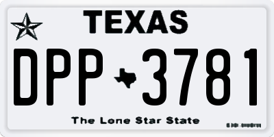 TX license plate DPP3781