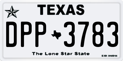 TX license plate DPP3783