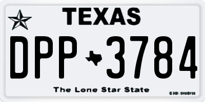 TX license plate DPP3784