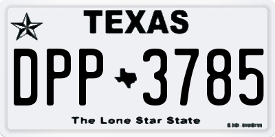 TX license plate DPP3785