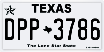 TX license plate DPP3786