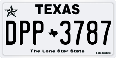 TX license plate DPP3787