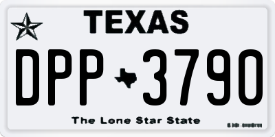 TX license plate DPP3790