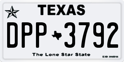 TX license plate DPP3792