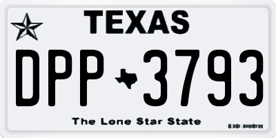 TX license plate DPP3793